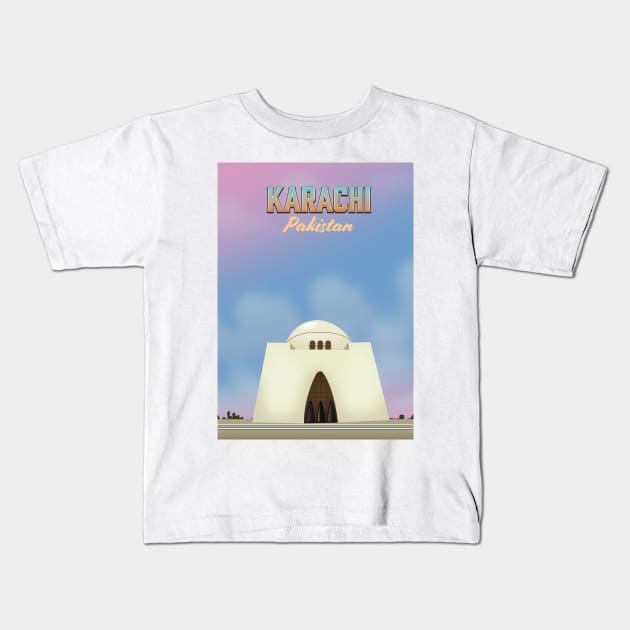 Karachi Pakistan Kids T-Shirt by nickemporium1